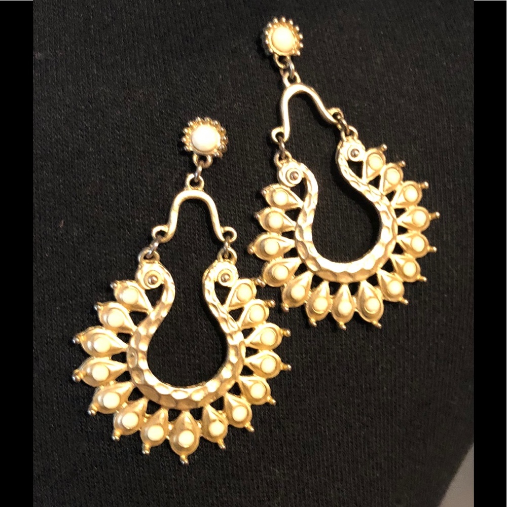Banana Republic Matte Gold & White Earrings
